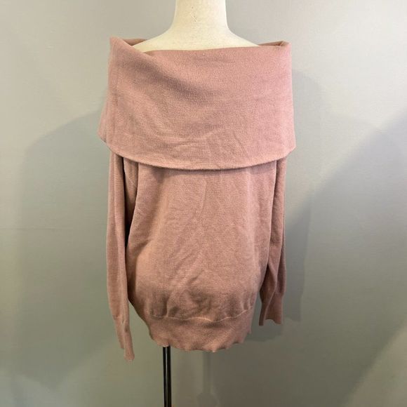 NWOT NORDSTROM Oversize Cowl Neck Sweater in Pink Adobe (S) - Picture 5 of 8